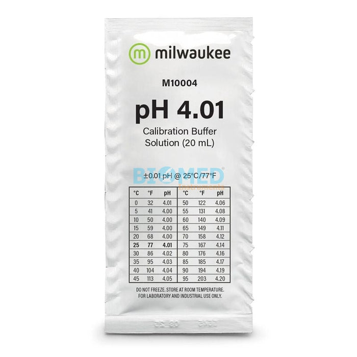Sobre de solución de calibración de PH 4.01 Milwaukee M10004B