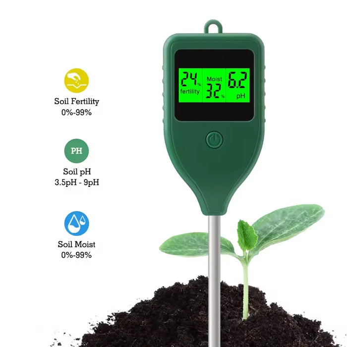 Medidor Digital de Fertilidad, Humedad y PH Del Suelo