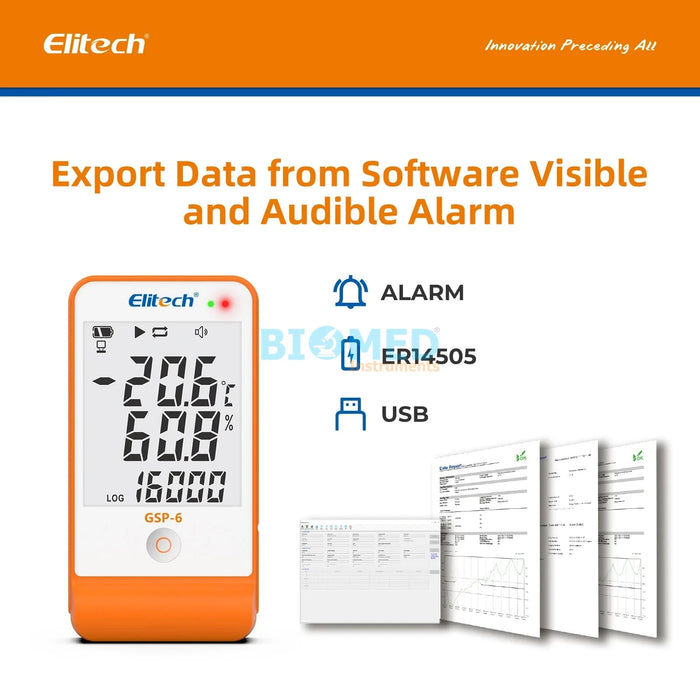 Termohigrómetro con Datalogger temperatura y humedad Elitech GSP-6