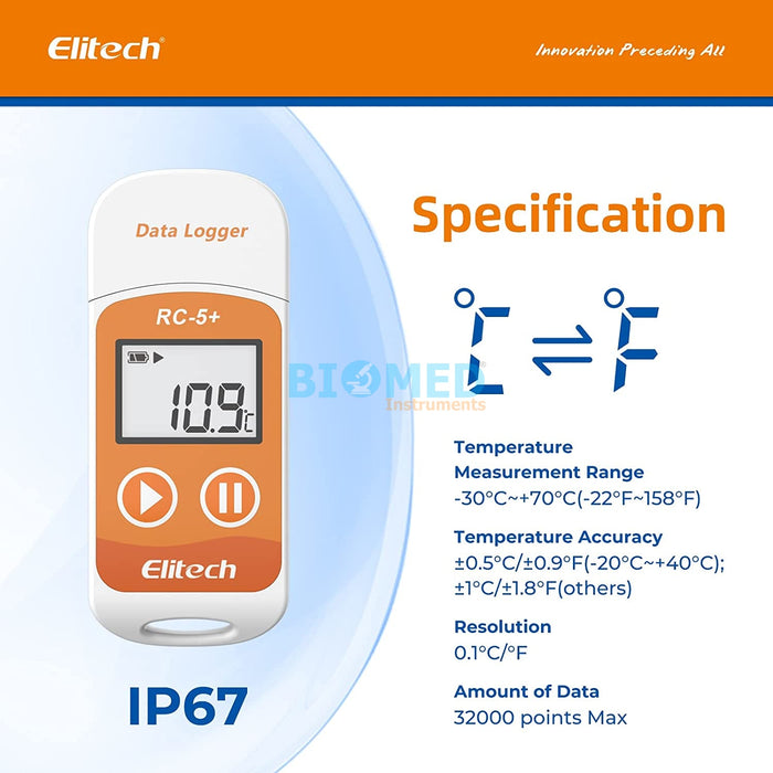 Termometro Datalogger elitech RC-5+