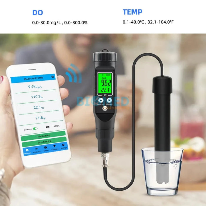 Medidor de Oxigeno Disuelto y Temperatura, con Android App