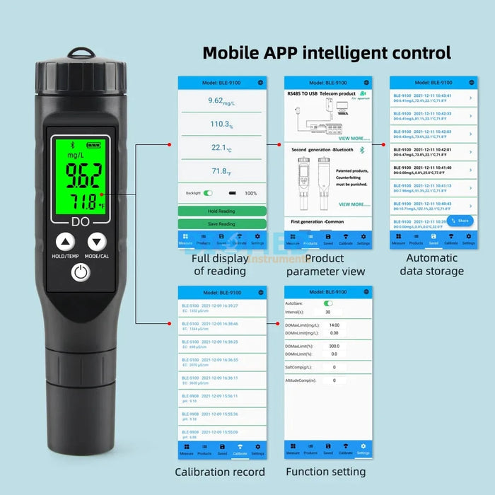 Medidor de Oxigeno Disuelto y Temperatura, con Android App