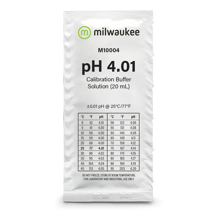 Sobre de solución de calibración de PH 4.01 Milwaukee M10004B