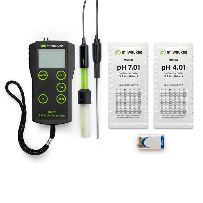 Medidor de pH y temperatura Milwaukee MW102 PRO + 2 en 1 con ATC